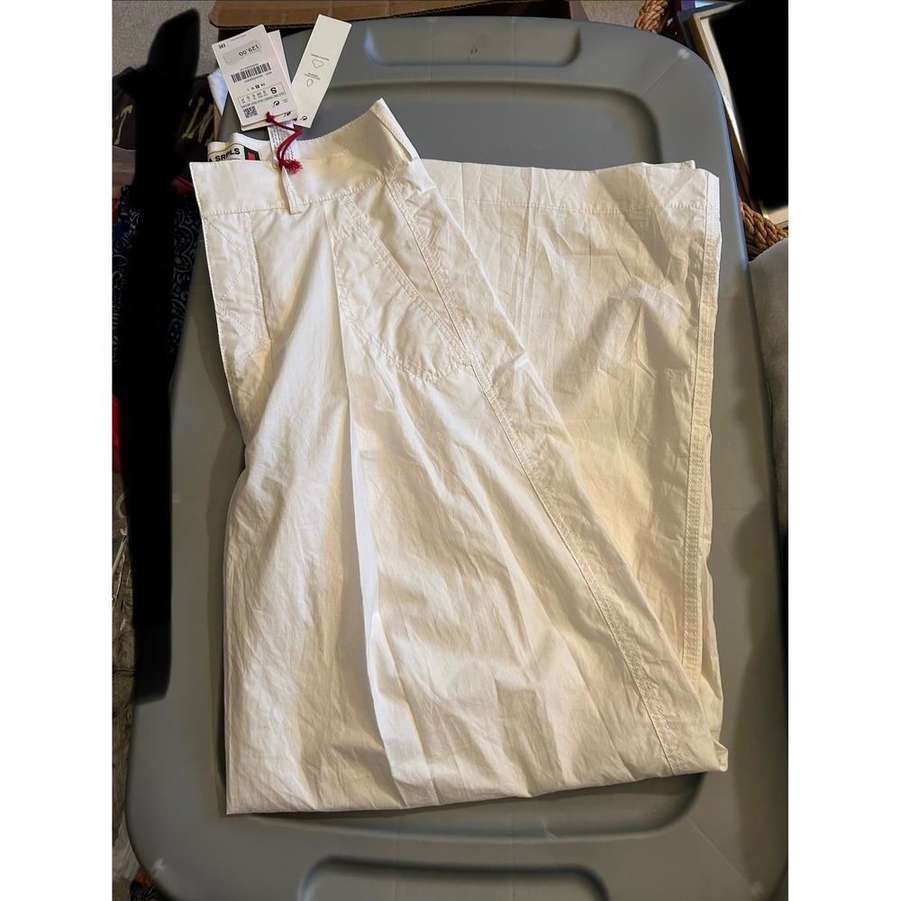 NWT Zara SRPLS White Wide Leg Cotton Trousers Join Life Utility Pants Size S